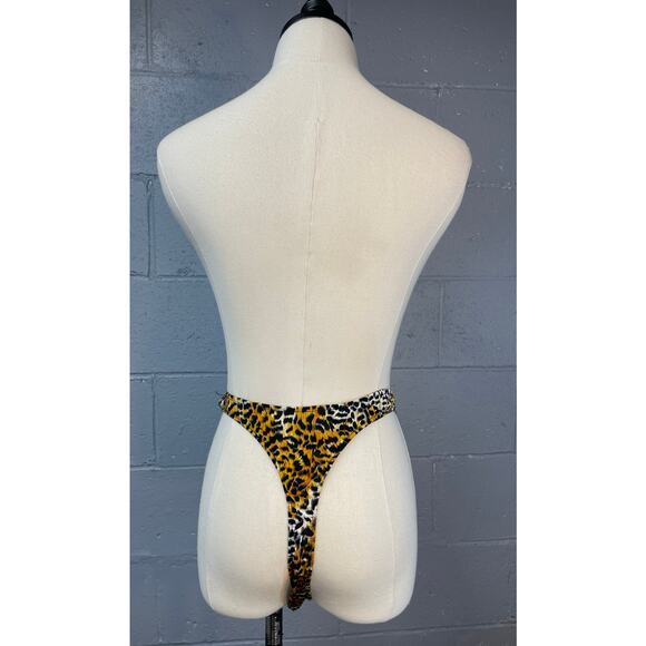 Men's Unisex Leopard Cheetah Print Stretchy Thong Underwear One Size Deadstock - Picture 5 of 10